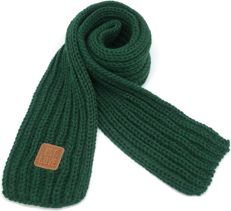 BEARUN Kids Knit Scarf Winter Fashion Solid Color Toddler Baby Scarves Wrap Neck Warmer - Image 1